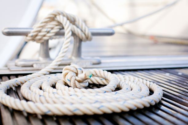 tender boat tied up at the dock